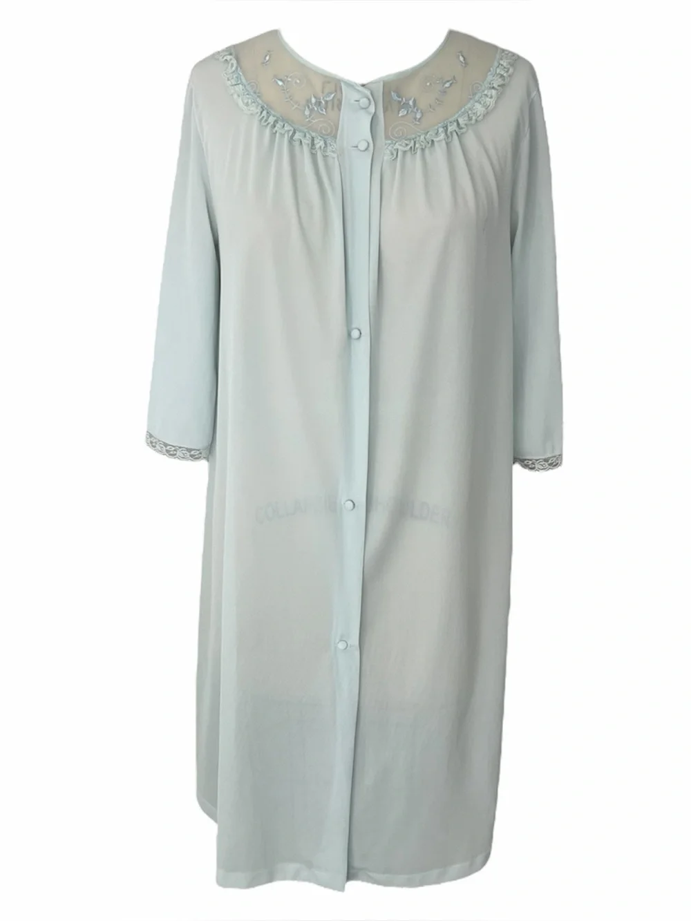 Vintage Baby Blue 3/4 Sleeve Midi Nightgown